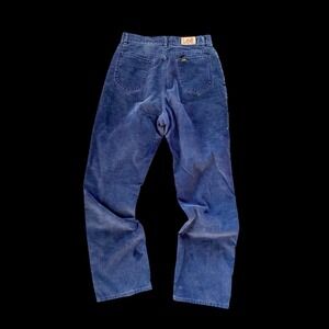 Y2K Vintage Riders Blue Corduroy Jeans Pants Sz 14 Petite High Rise Straight